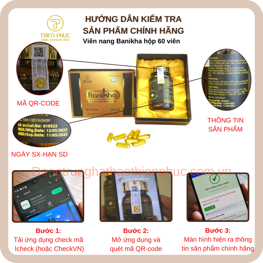 Viên nang đông trùng hạ thảo Banikha chính hãng Thiên Phúc