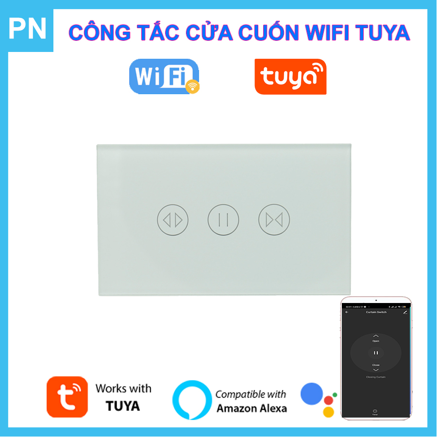 Công Tắc Cửa Cuốn WiFi Điều Khiển Qua Điện Thoại App Tuya