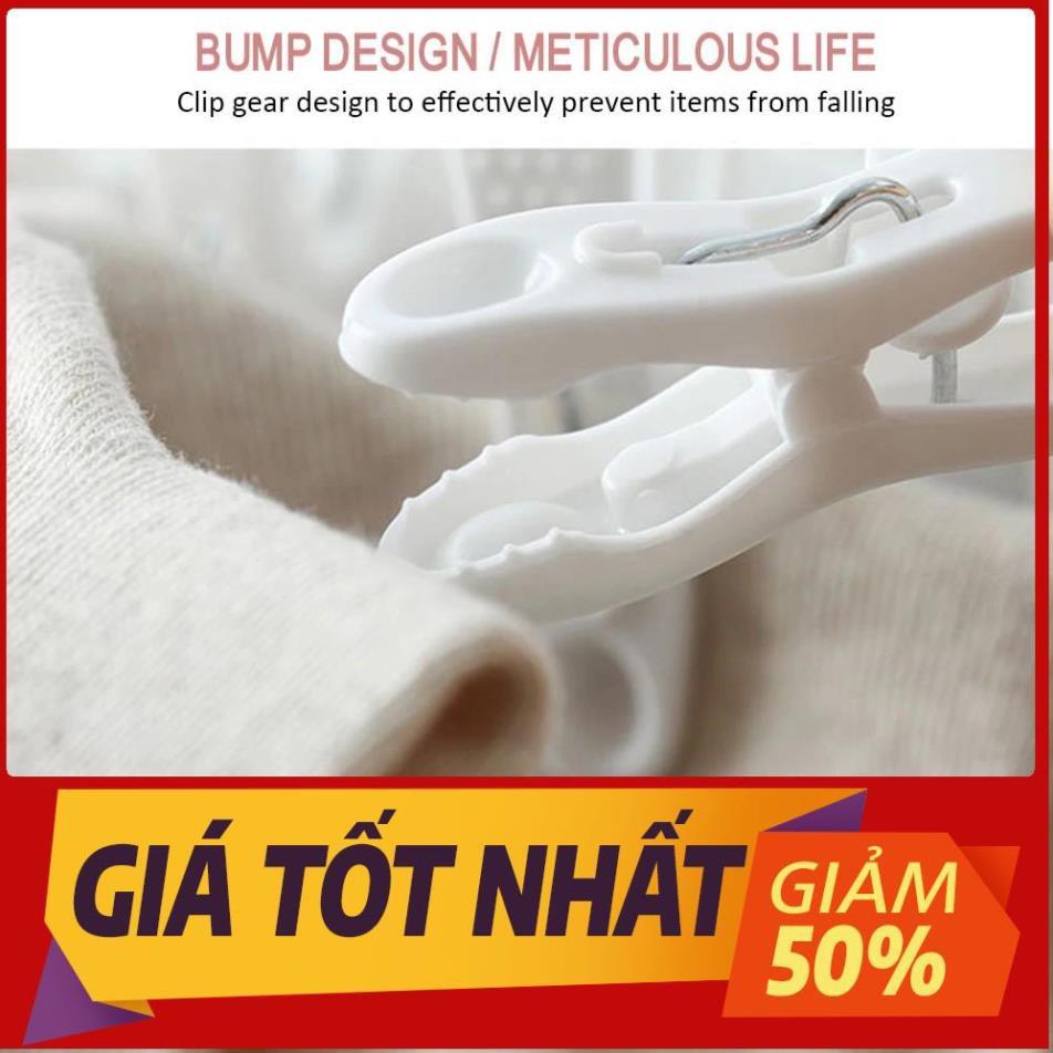 Móc treo quần áo tất dán tường thông minh 10 kẹp nhựa phơi đồ lót trẻ em người lớn đa năng tiện lợi