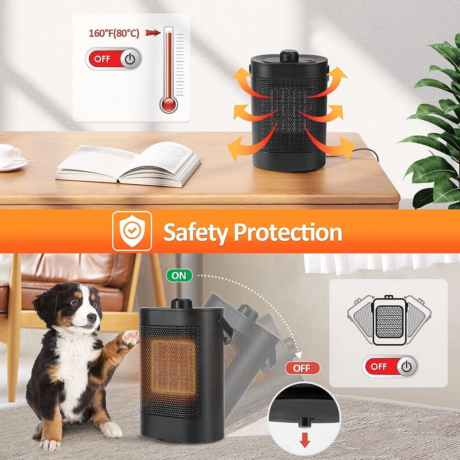 Máy sưởi không gian bằng điện mini Quạt sưởi tiết kiệm năng lượng bằng gốm, Máy sưởi không gian di động cho phòng tắm, văn phòng, phòng khách