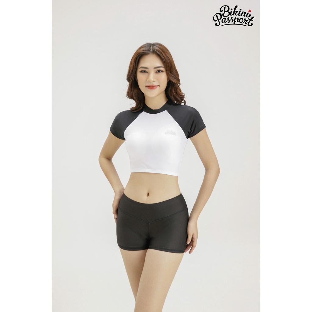 Áo bơi NỮ lẻ BIKINI PASSPORT kiểu tay ngắn basic - màu Trắng - BS1003_WH