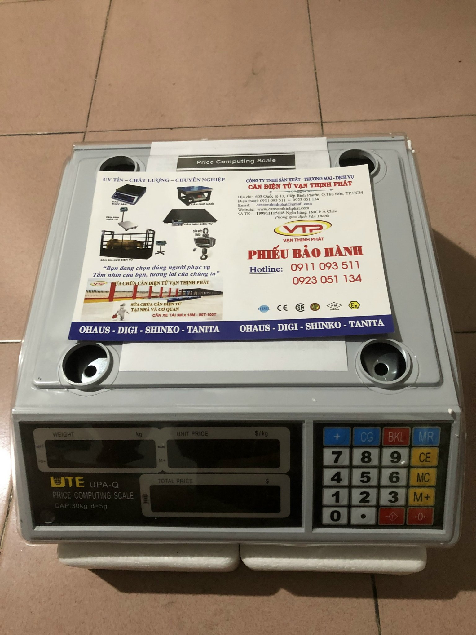 Cân Điện Tử Tính Tiền UPA-Q 30 kg
