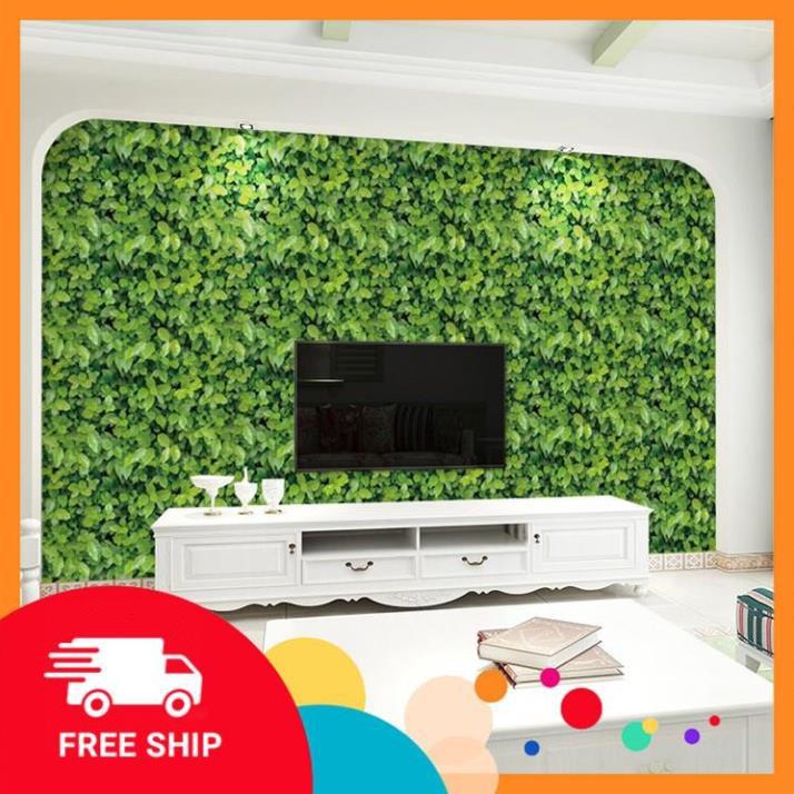 ️️ XẢ 10m Giấy dán tường Cỏ xanh lá xanh có sẵn keo khổ rộng 45cm