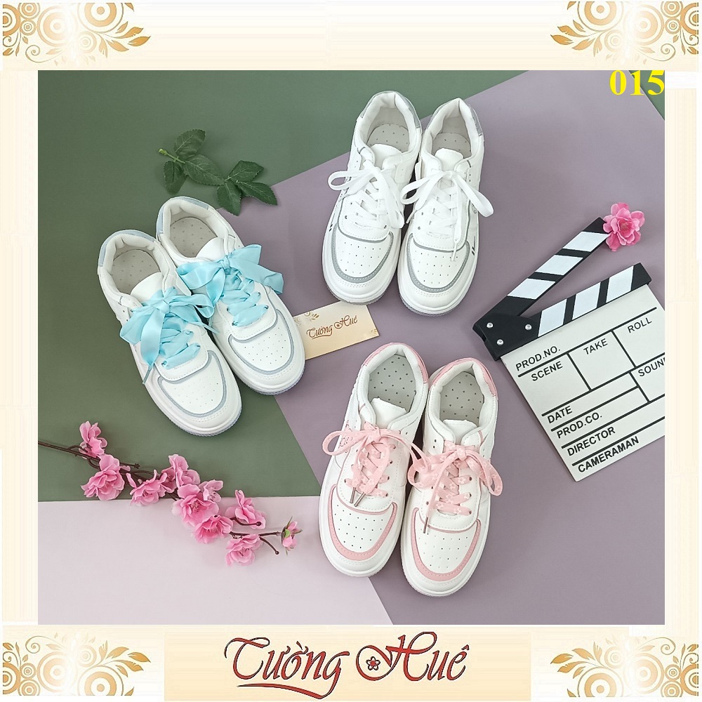 Giày Thể Thao Nữ Đế Bánh Mì Họa Tiết Hoạt Hình Phối Dây Màu - Hàng Quảng Châu - 015