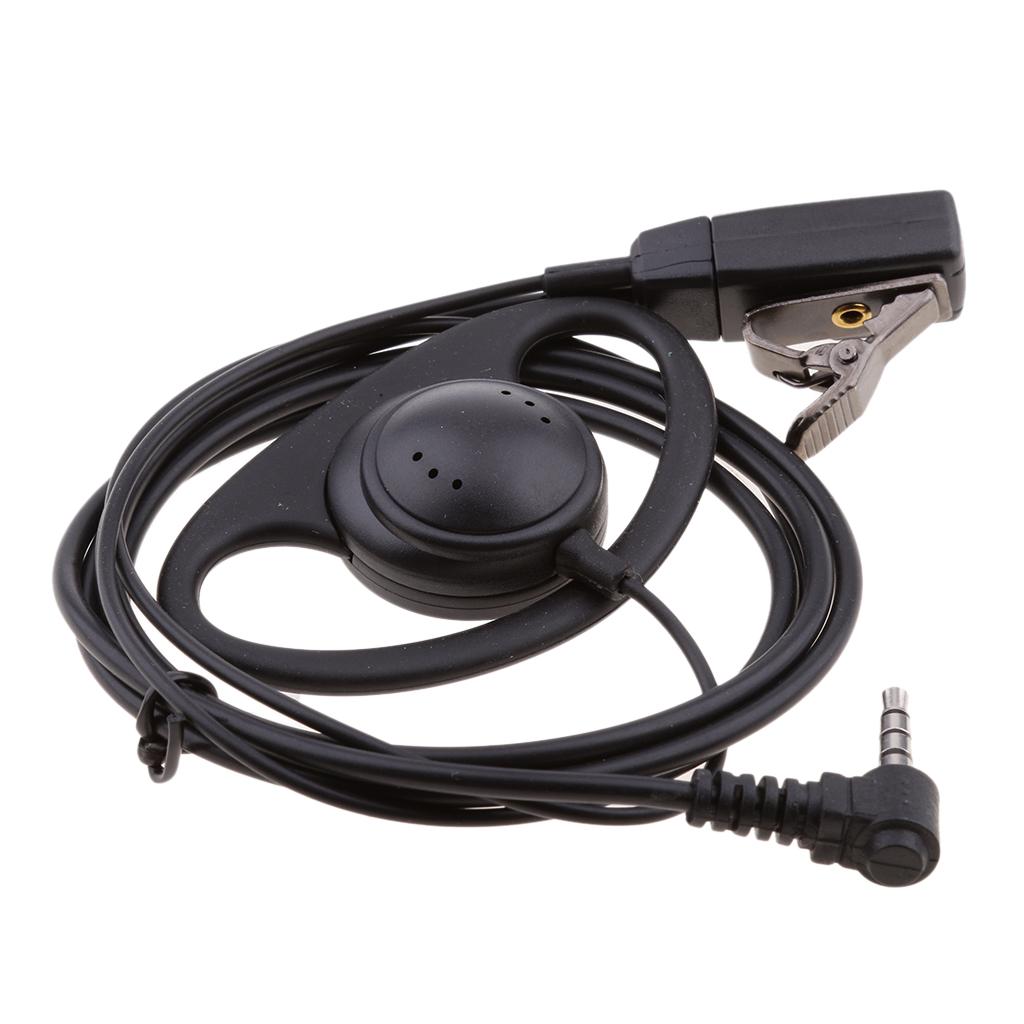 D-shape Headset Earpiece PPT with Mic for Yaesu Vertex Standard Radio Walkie Talkie VX-1R VX-130 VX-420 VXT-20 FT-60R 1-pin