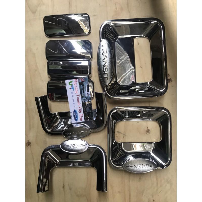 Ốp nhựa mạ inox tay cửa và hõm cửa xe Ford Transit