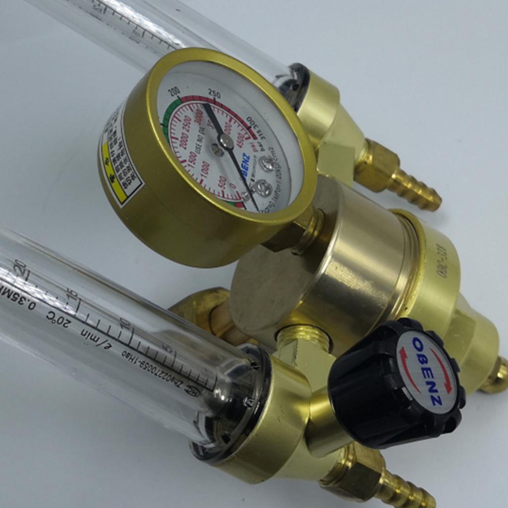 Argon AR Điều Chỉnh Áp Suất Giảm Giảm Tốc Cho Que Hàn Tig 2 Đồng Hồ Đo