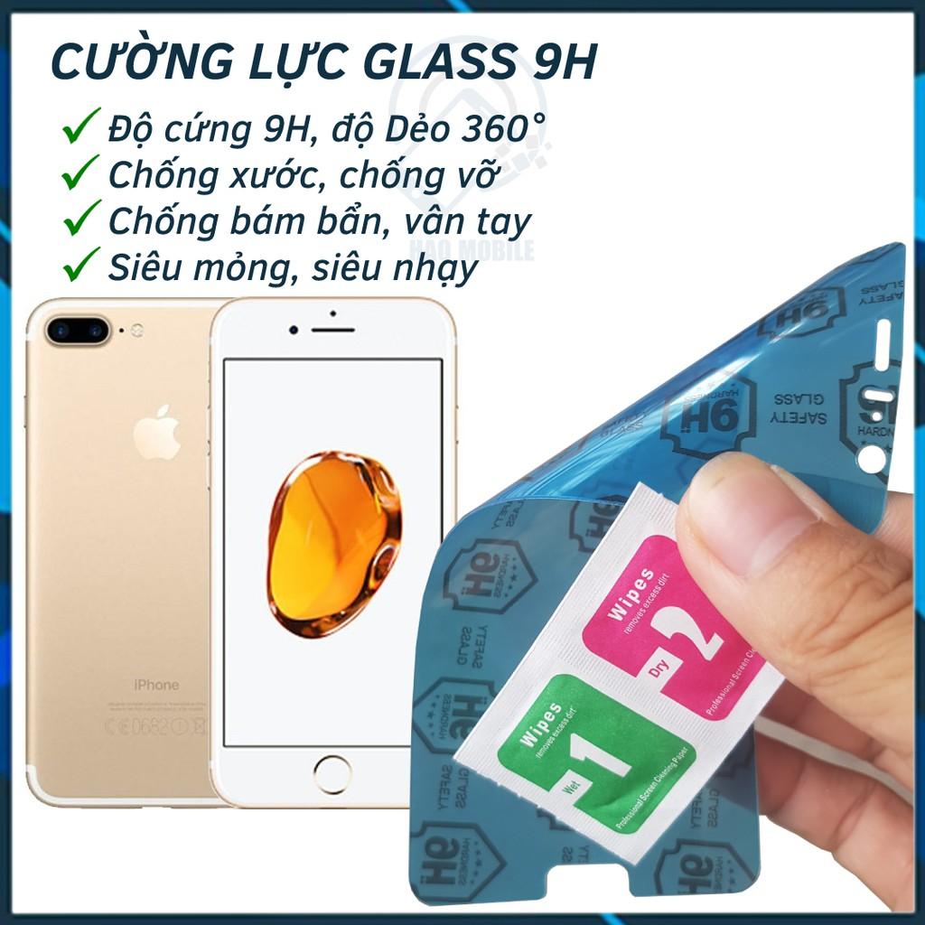 Dán cường lực dẻo nano 9H+ mặt trước và sau dành cho iPhone 7 Plus, 8 Plus