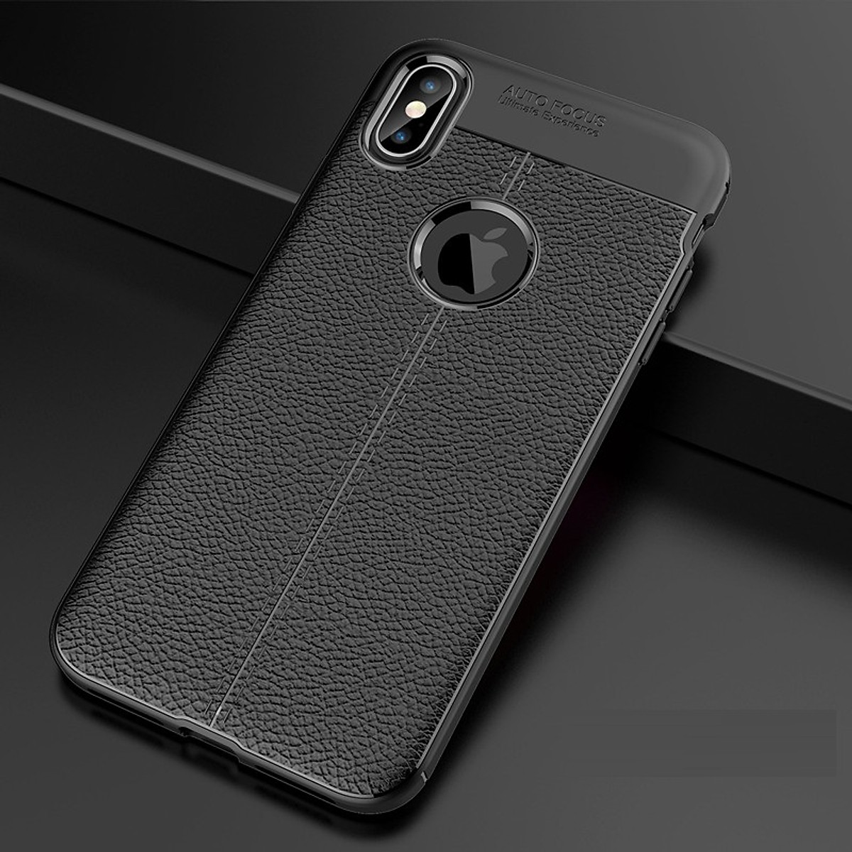 Ốp lưng Silicon chống sốc Auto Focus giả da dành cho iphone XS Max - Hàng Chính Hãng