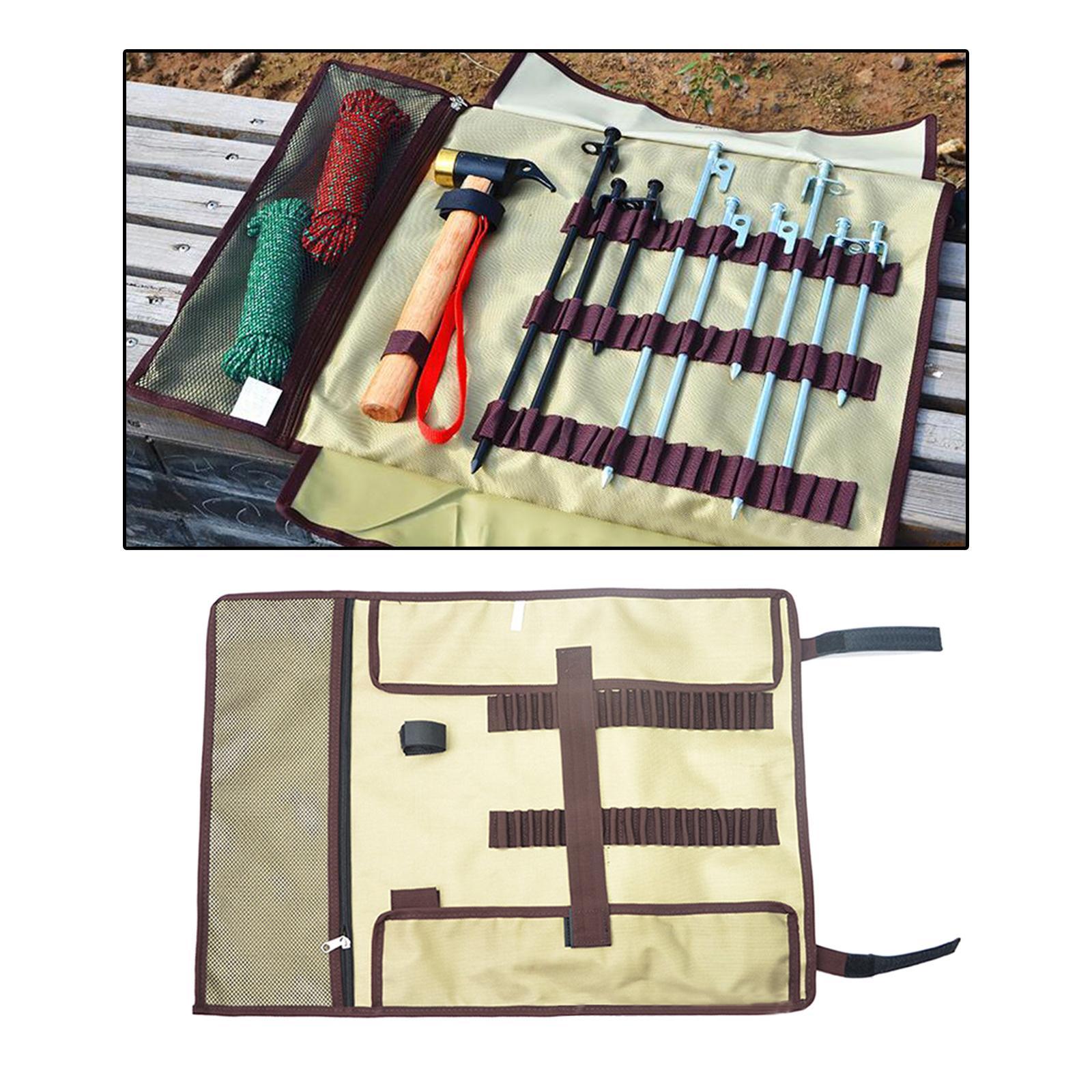 Heavy Duty Tent Stakes Case Storage Bag Oxford Cloth Holder Organizer for Hammer Hiking