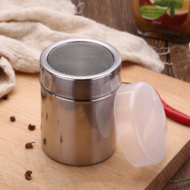 Lọ rắc bột ca cao, matcha chất liệu inox