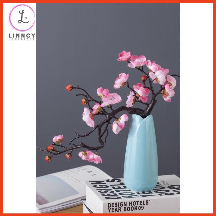 Chậu đào bonsai nhân tạo trang trí nhà cửa, cửa hàng, văn phòng