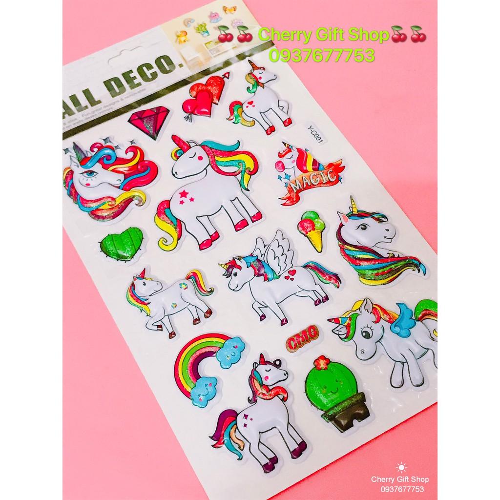 Sticker Dán Hoạt Hình 3D Sticker Dán Mũ Bảo Hiểm Vali Laptop Cực Xinh Bô Sưu Tập