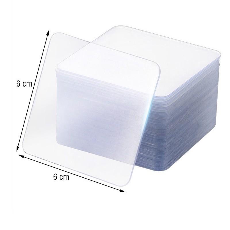 Hình ảnh Miếng Băng Dính Nano Vuông, Siêu Dính 2 Mặt Trong Suốt, Tiện Dụng- Đa Năng, Loại Vuông 6x6cm Tiện Ích Trong Gia Đình - TakyHome 6000