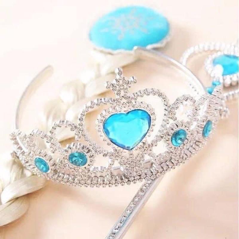 Set vương miện, gậy, bím tóc hoá trang công chúa Elsa