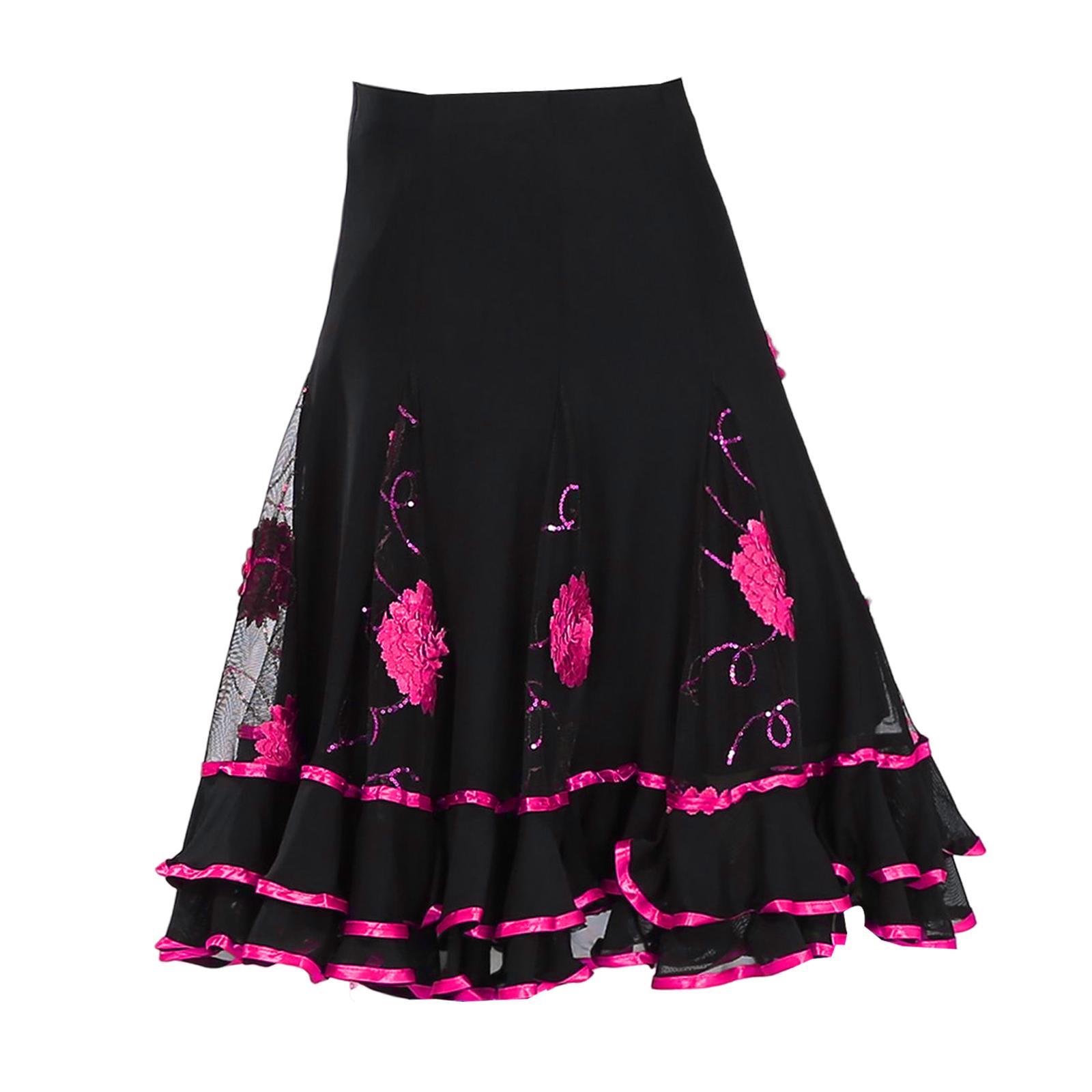 Ballroom Dance Skirt Dancing Costume Stage Performance for Women Green
