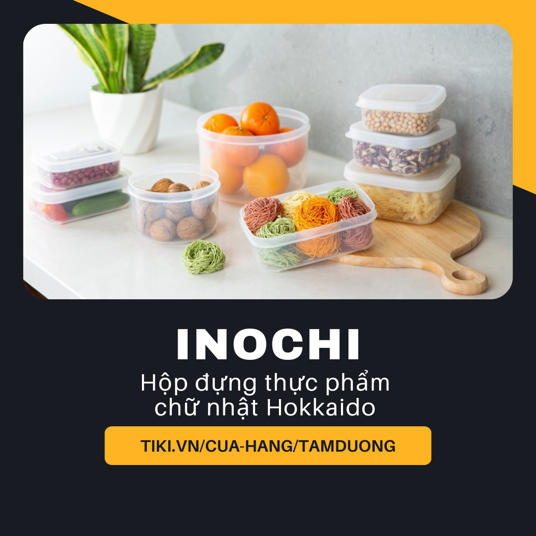 Hộp thực phẩm chữ nhật Inochi Hokkaido