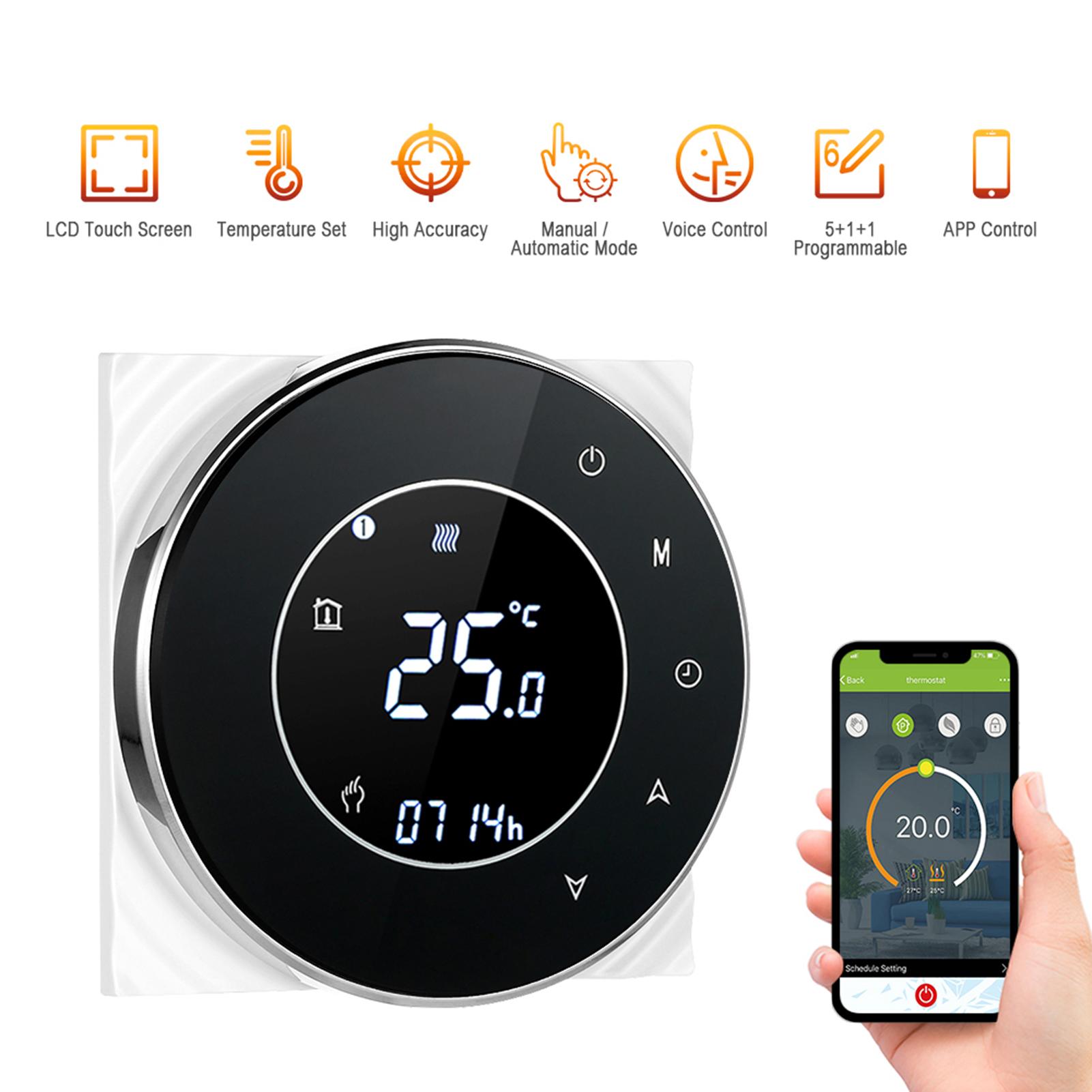 95-240V Wi-Fi Smart Thermostat Programmable Electric Heating Thermostat Temperature Controller Voice APP Control