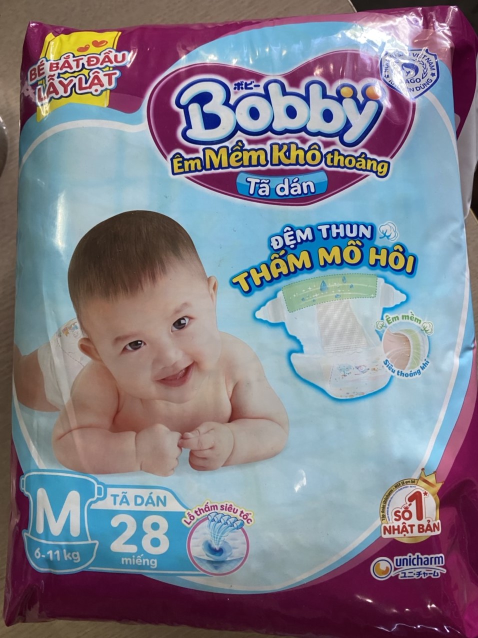 [ THANH LÝ  GIẢM 40% } TÃ DÁN BOBBY M28 ( DATE T 1/2025)