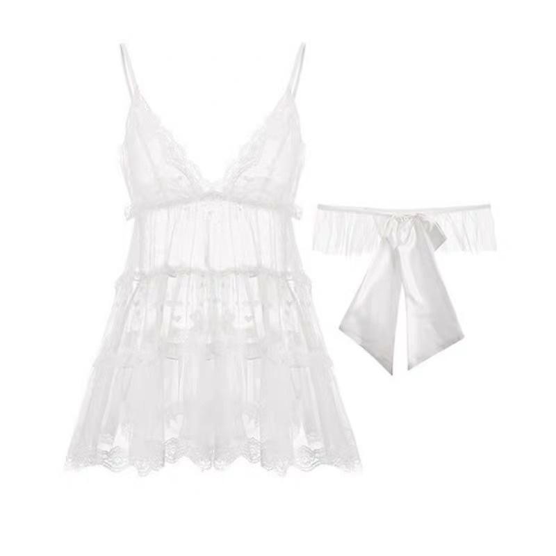 Váy ngủ 2 dây voan mỏng xuyên thấu sexy gợi cảm