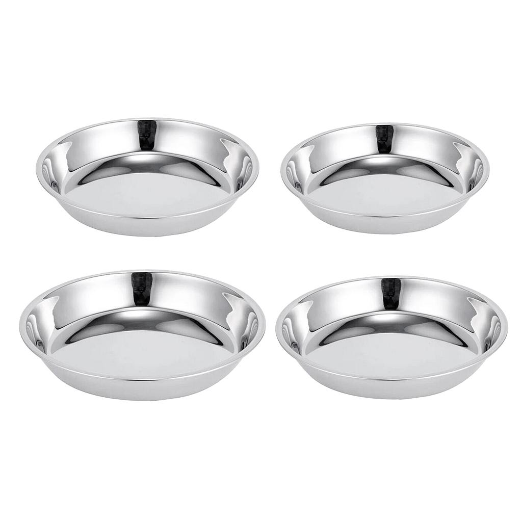 Hotel Stainless Steel Dinner Plate Dish for Salad BBQ Insulated New 24cm