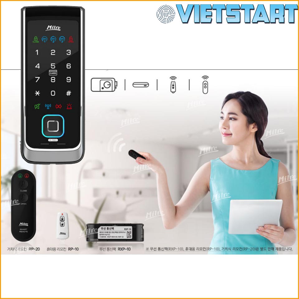 Khóa thông minh Milre MI-500F mở khóa bằng vân tay, mật khẩu và thẻ từ