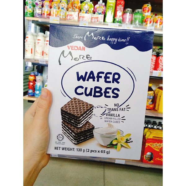 Bánh xốp Wafer Cubes hương Vani Vedan More 130g