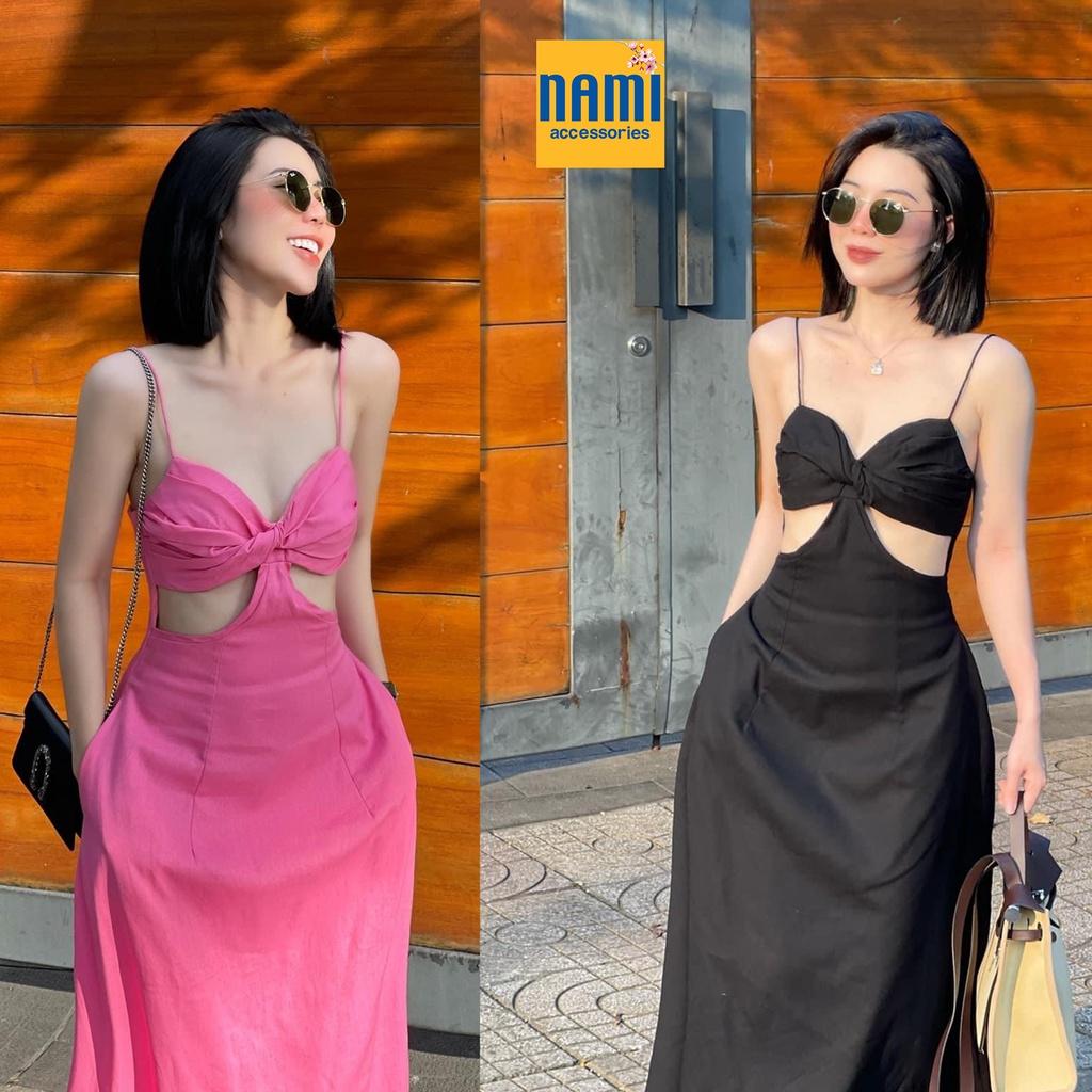 ( HÀNG CHUẨN ĐẸP ) Đầm Maxi Hai Dây Cut Eo Xoắn Ngực Gợi Cảm Tôn Dáng Thướt Tha - ATNU021
