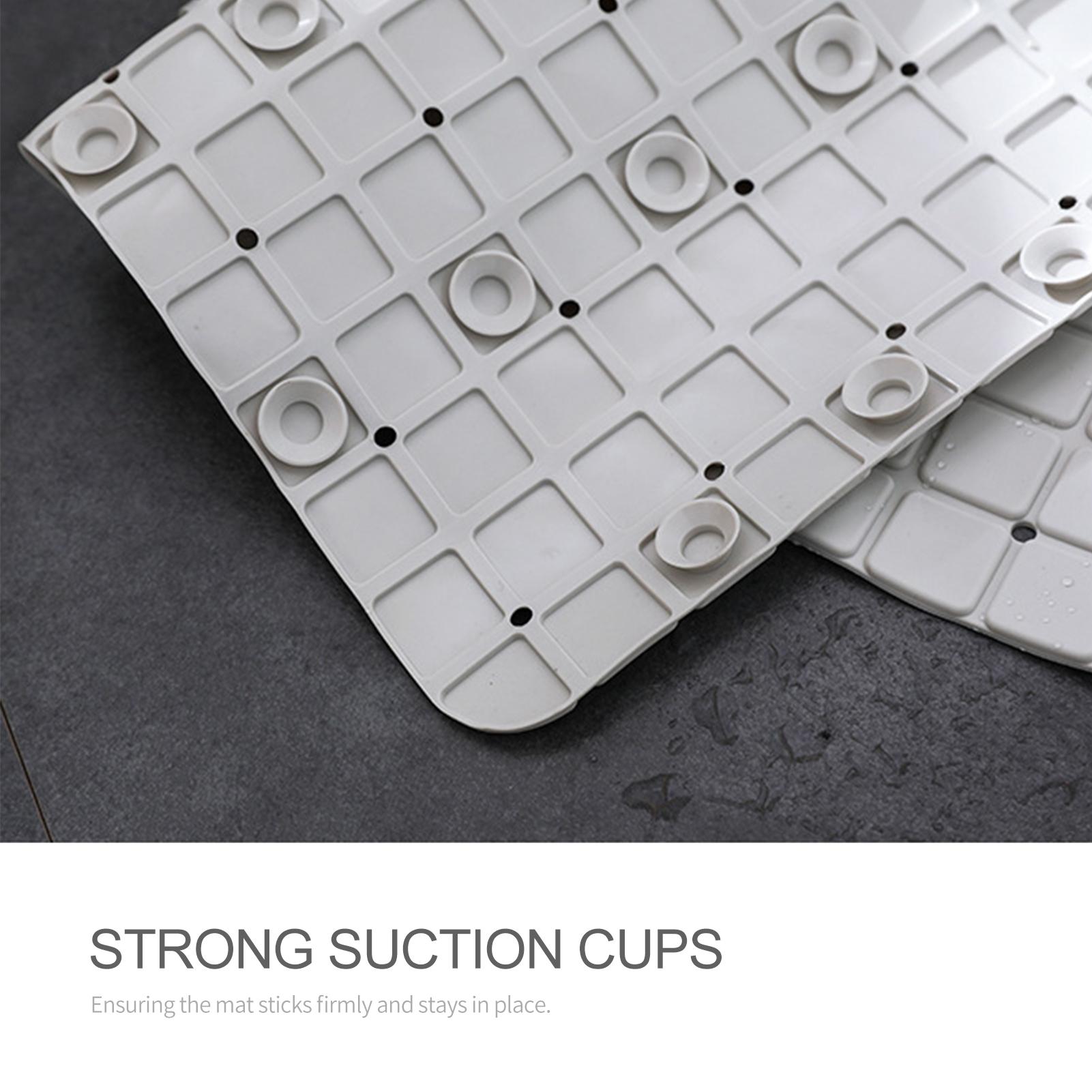 Tấm thảm nhà tắm 15x28 inches, có rảnh thoát nước, chống trơn trượt, chất liệu PVC