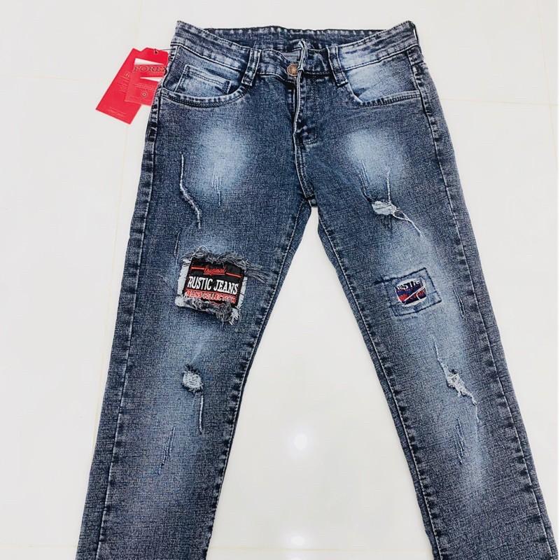 Quần Rin Dài Nam Wash Rách Cá Tính Xám Đen Thời Trang Body Tôn Dáng Quần Jean Denim Co Dãn