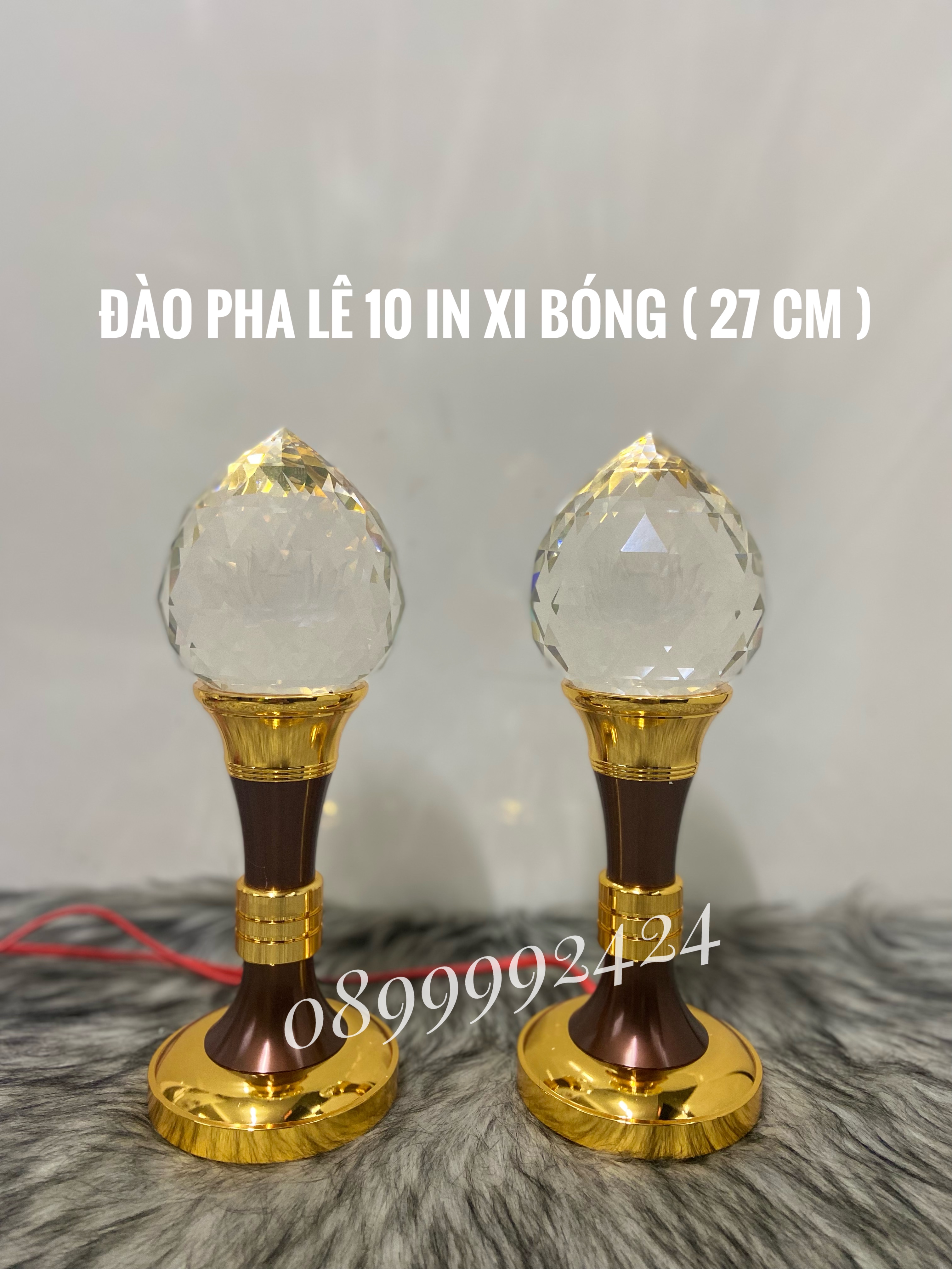 ĐÈN THỜ PHA LÊ CAO CẤP ĐÀO 10 IN XI BÓNG 1 CẶP