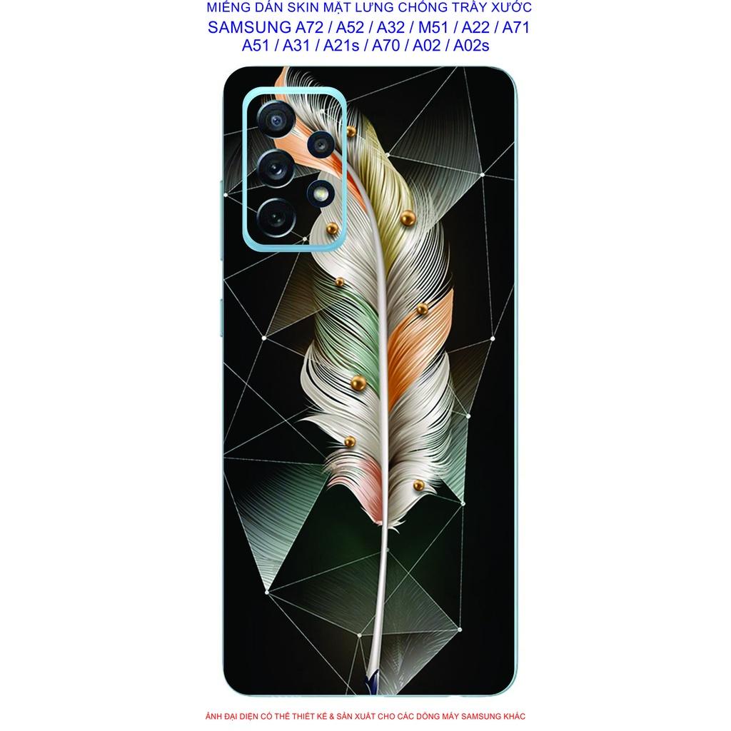Miếng Dán Skin mặt lưng dành cho SAMSUNG A72 / A52 / A32 / A22 / M51 / A71 / A51 / A31 / A21s / A12 / A02 / A02s chống trầy xước