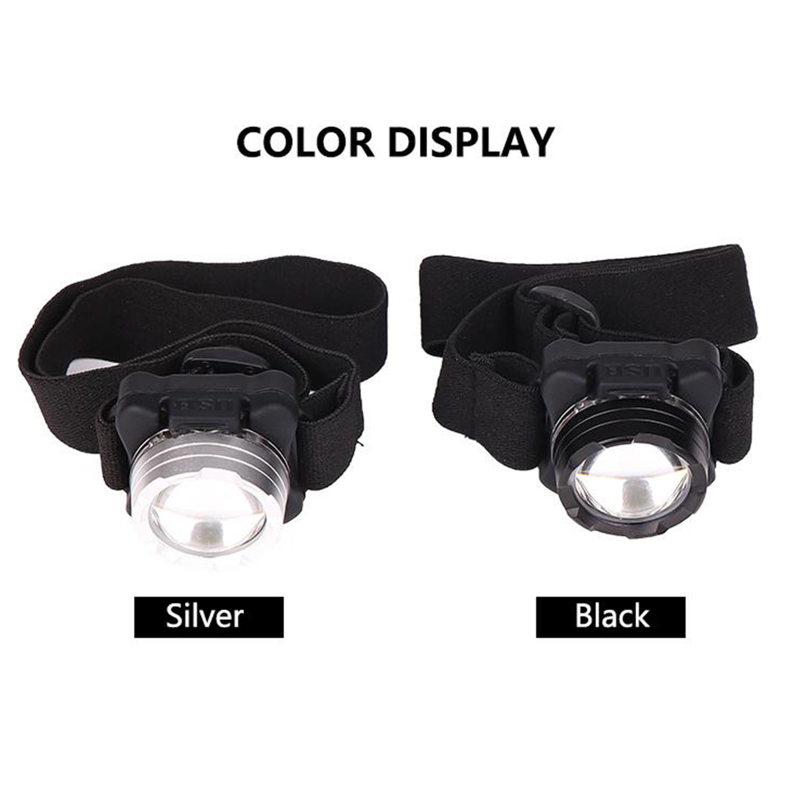Adjustable Comfortable Headlamp with White Red Lights 3 Modes for Fishing Black