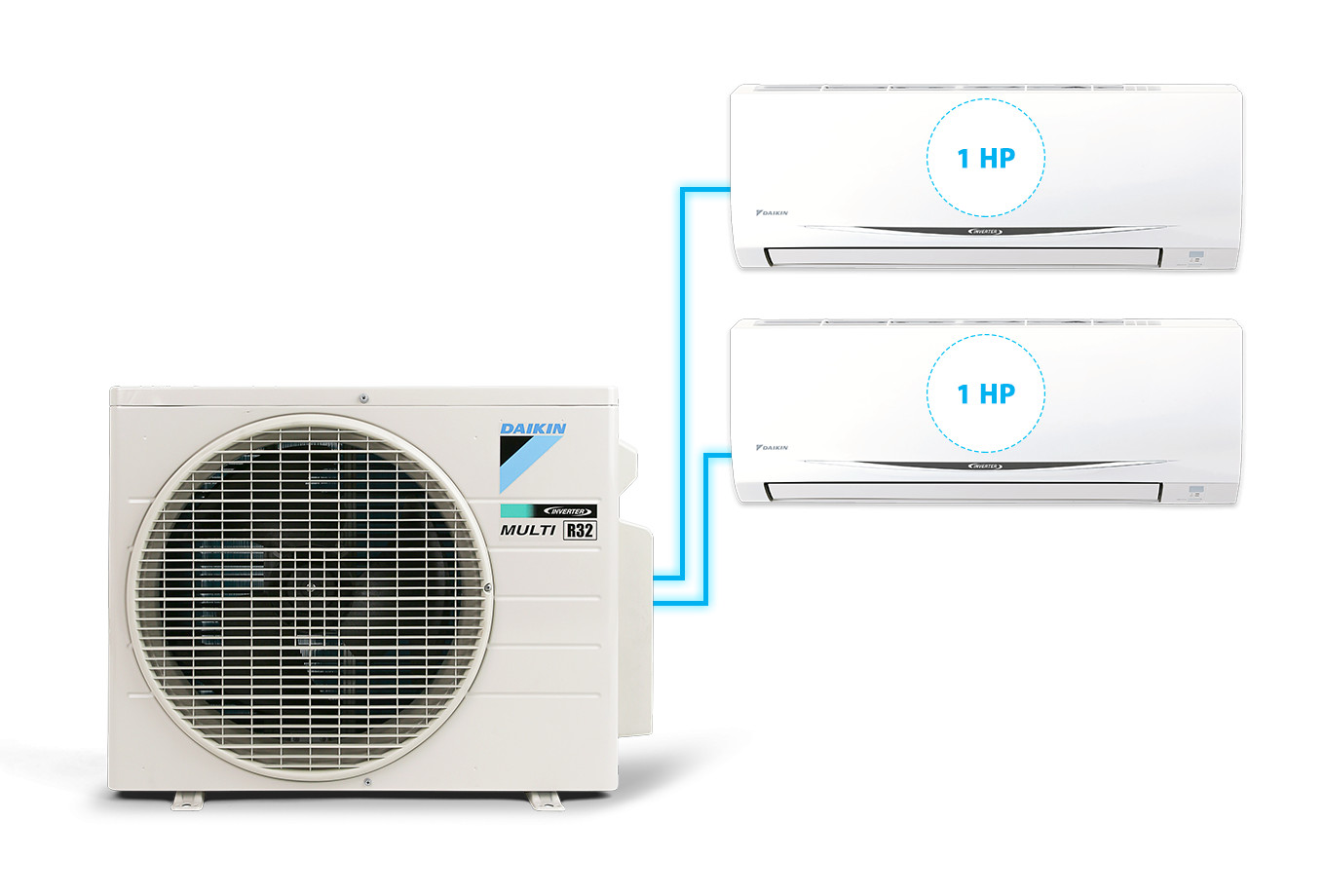 Hệ Thống Máy Lạnh Điều Hoà Multi S Daikin Inverter Combo MKC50RVMV/CTKC25RVMV+CTKC25RVMV Gas R32 Treo Tường 1 Chiều Lạnh Hàng Chính Hãng- chỉ giao tại HCM