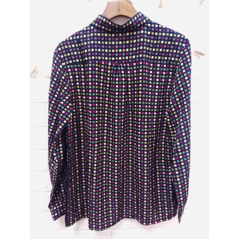 Áo sơ mi nhật vitage, hoạ tiết ô vuông, dài tay