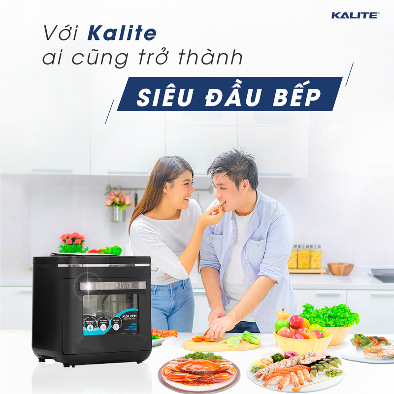 Nồi Chiên Không Dầu Kết Hợp Hấp Kalite Steam X - Công Suất 1700W, Dung Tích 15L - Hàng Chính Hãng