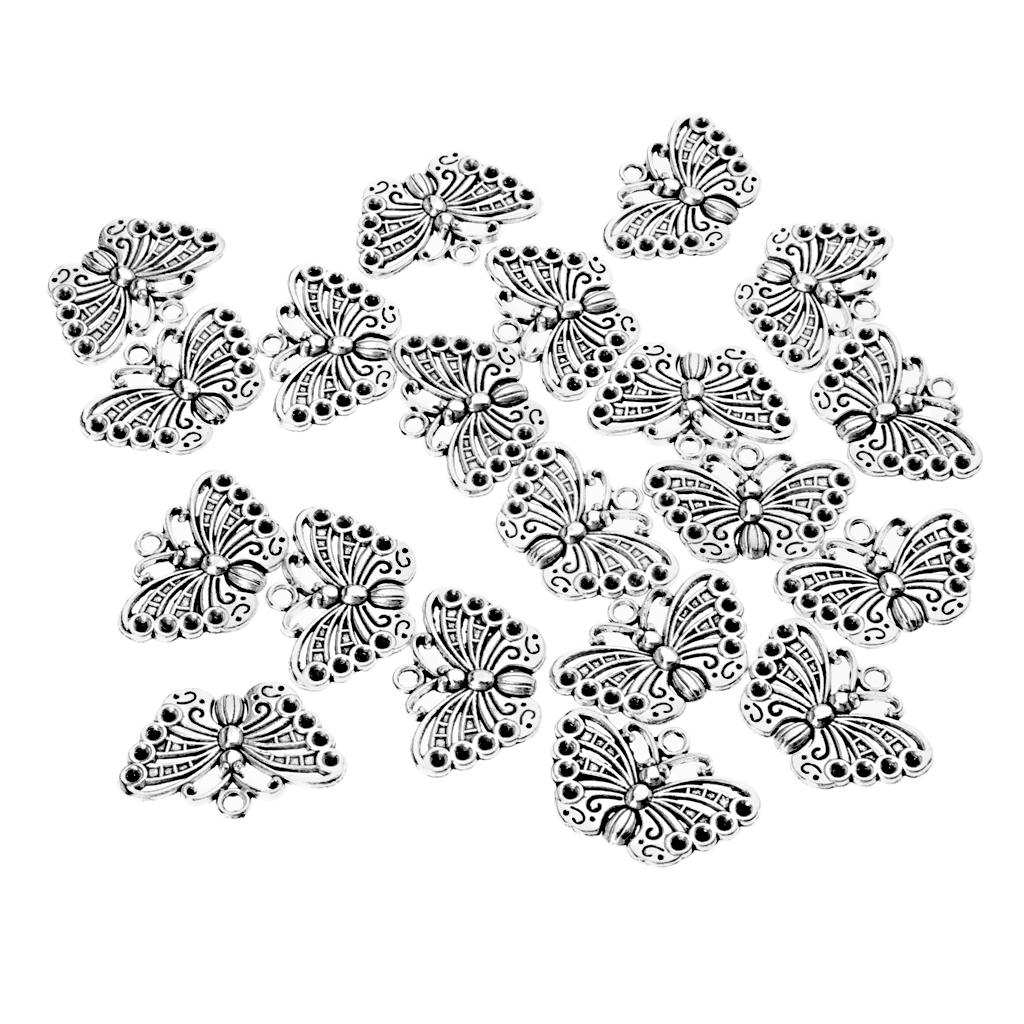 20 Pieces Alloy Butterfly Charms Pendant For Jewelry Making Accessories DIY