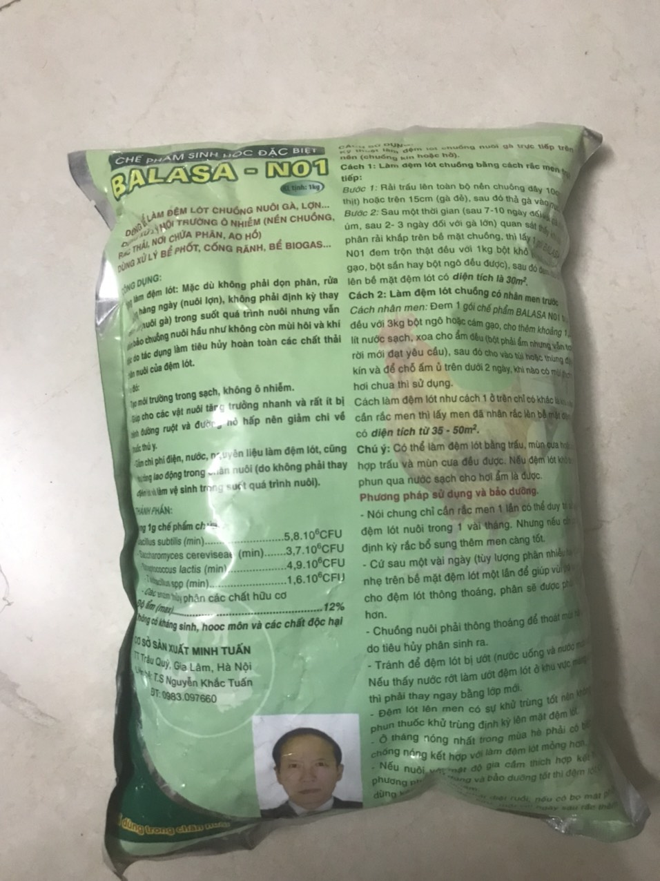 BALASA-N01 Chế Phẩm Sinh Học Đặc Biệt dùng rắc chuồng, men rắc nền chuồng (1kg)