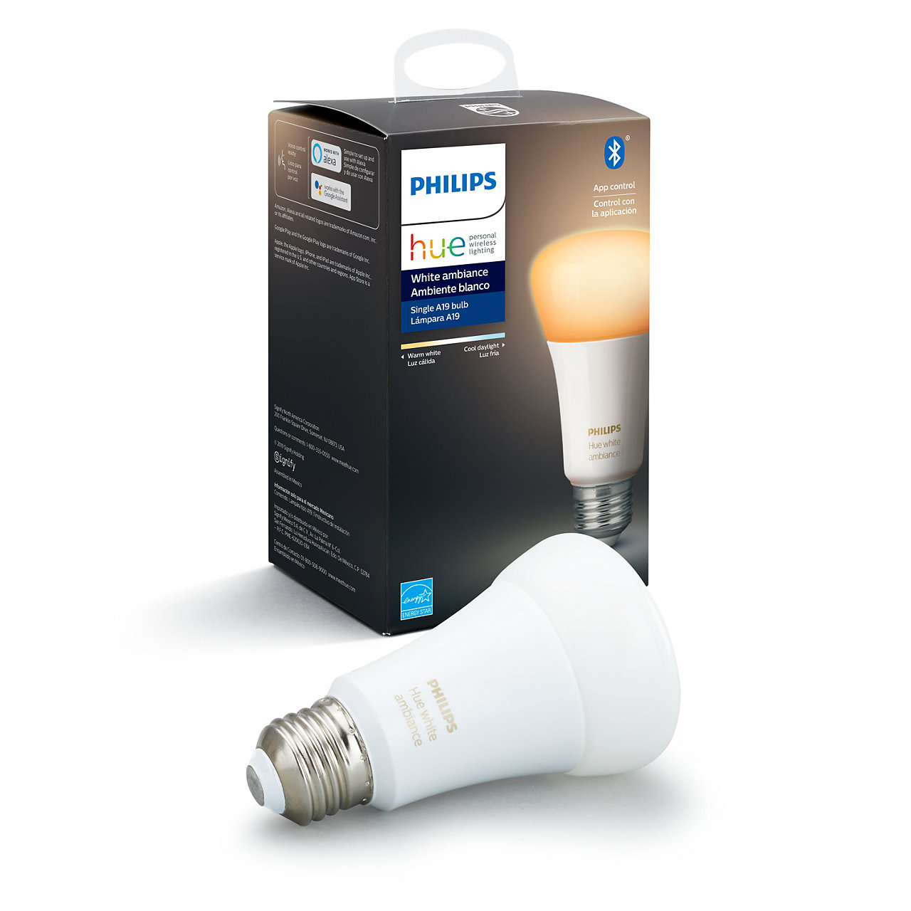 Bóng đèn thông minh Philips Hue White Ambiance E27 8.5W Bluetooth và Zigbee