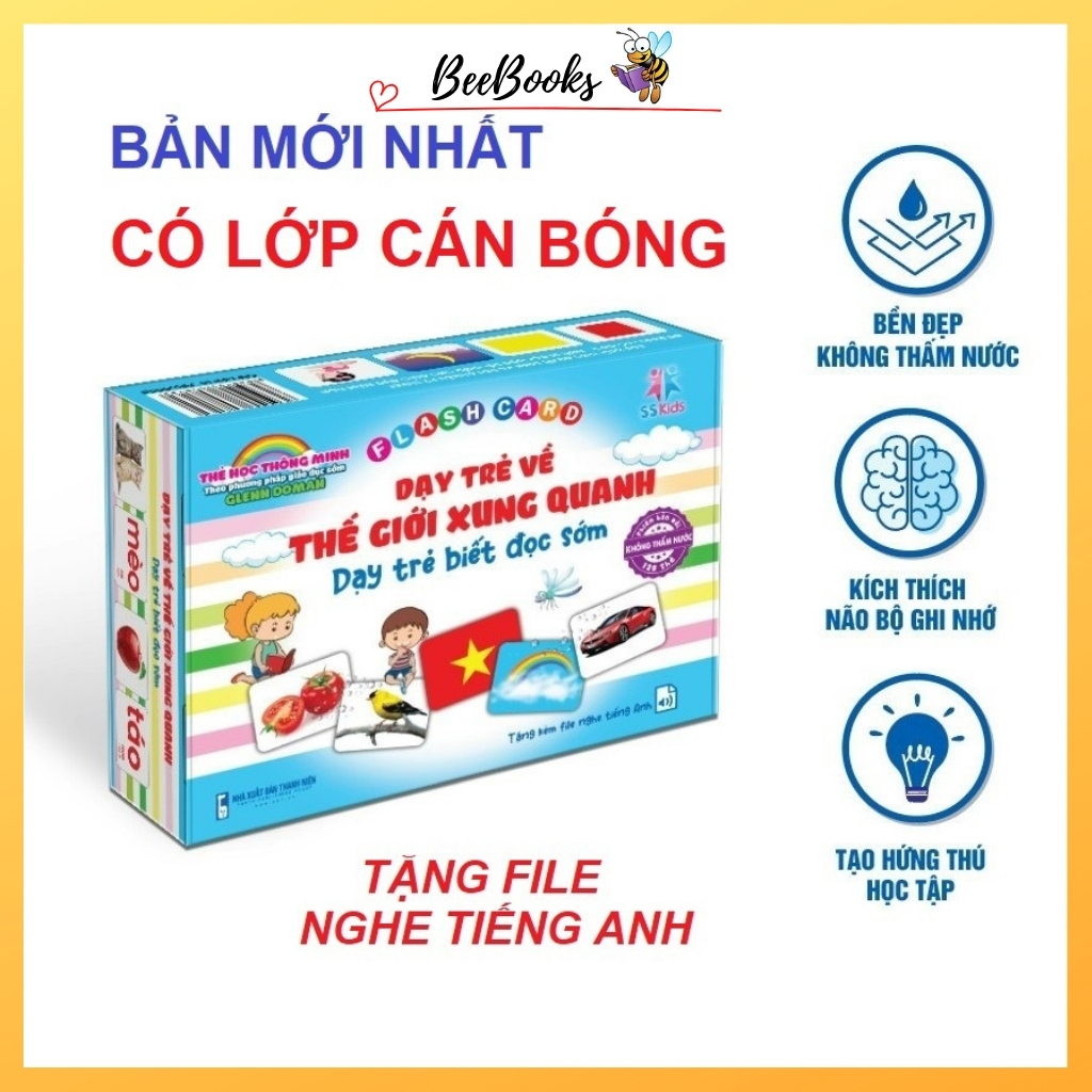 Thẻ Học Thông Minh Dạy Trẻ Về Thế Giới Xung Quanh ( 120 Thẻ A5 Kèm File Nghe )- Thẻ Flash Card Phiên Bản Mới Theo Phương Pháp Giáo Dục Sớm Glenn Doman