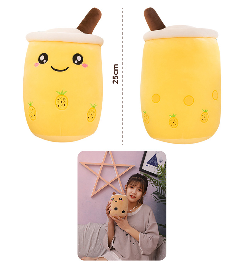 Gấu Bông Gối Ôm Thú Bông, Nhồi Bông Hình Ly Trà Sữa Xinh Xắn Ngộ Nghĩnh Topping Trái Cây Siêu Hot 25cm