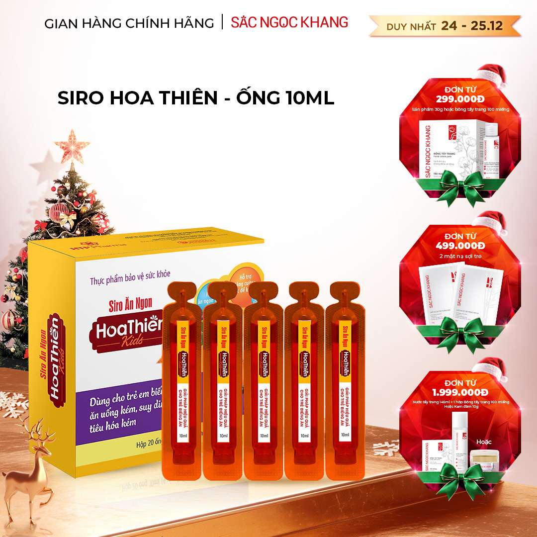 Siro Ăn Ngon Hoa Thiên SẮC NGỌC KHANG vỉ 20 ống x 20ml  giúp hổ trợ kích thích hệ tiêu hóa & ăn ngon miệng