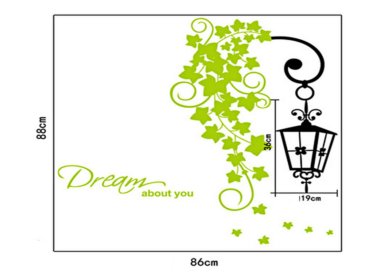 Decal dán tường cột đèn xanh dream