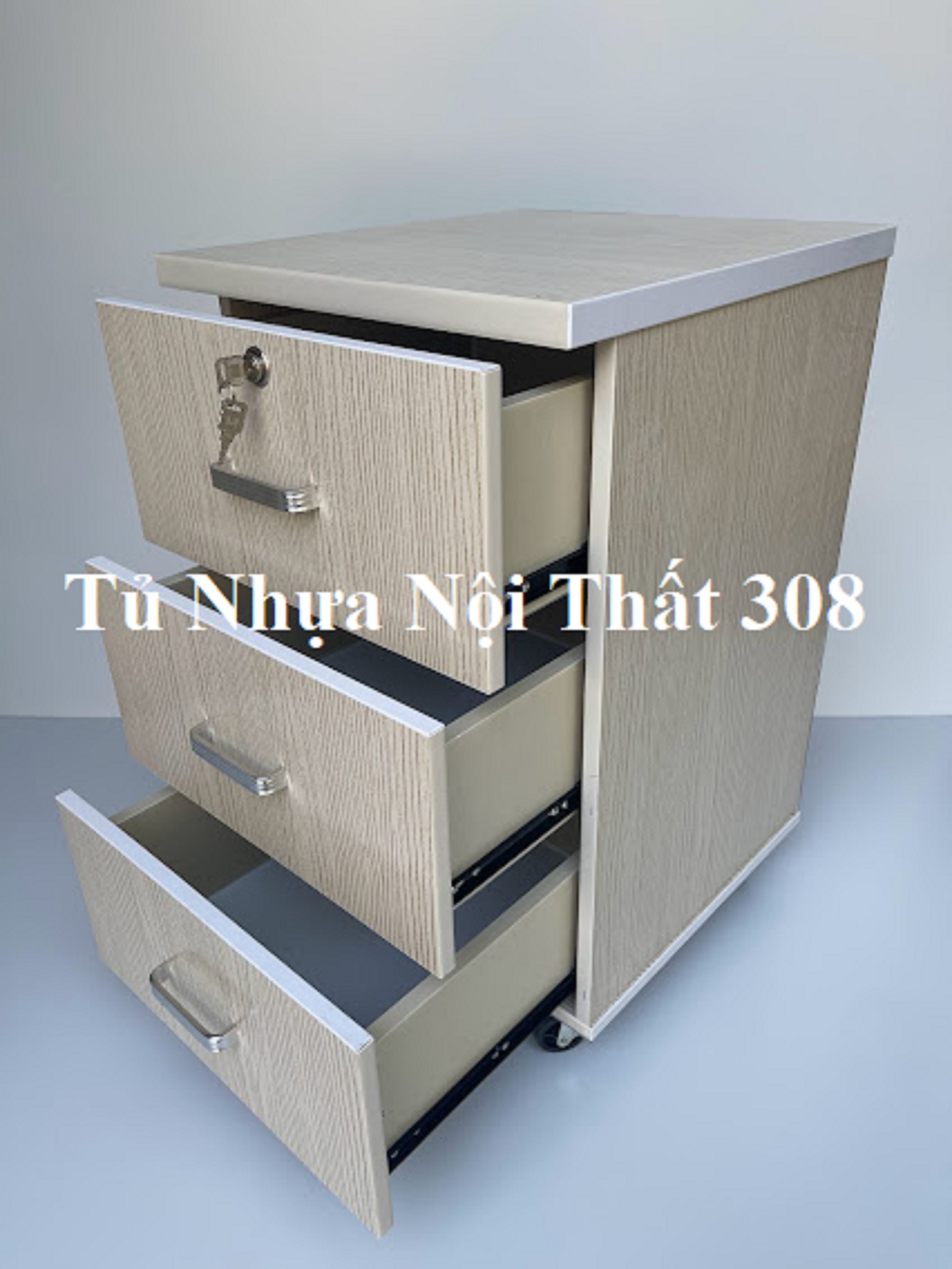 Tủ, Kệ Đầu Giường Nhựa Đài Loan Cao 70cm Ngang 42cm Sâu 42cm Màu Gỗ Sồi K155