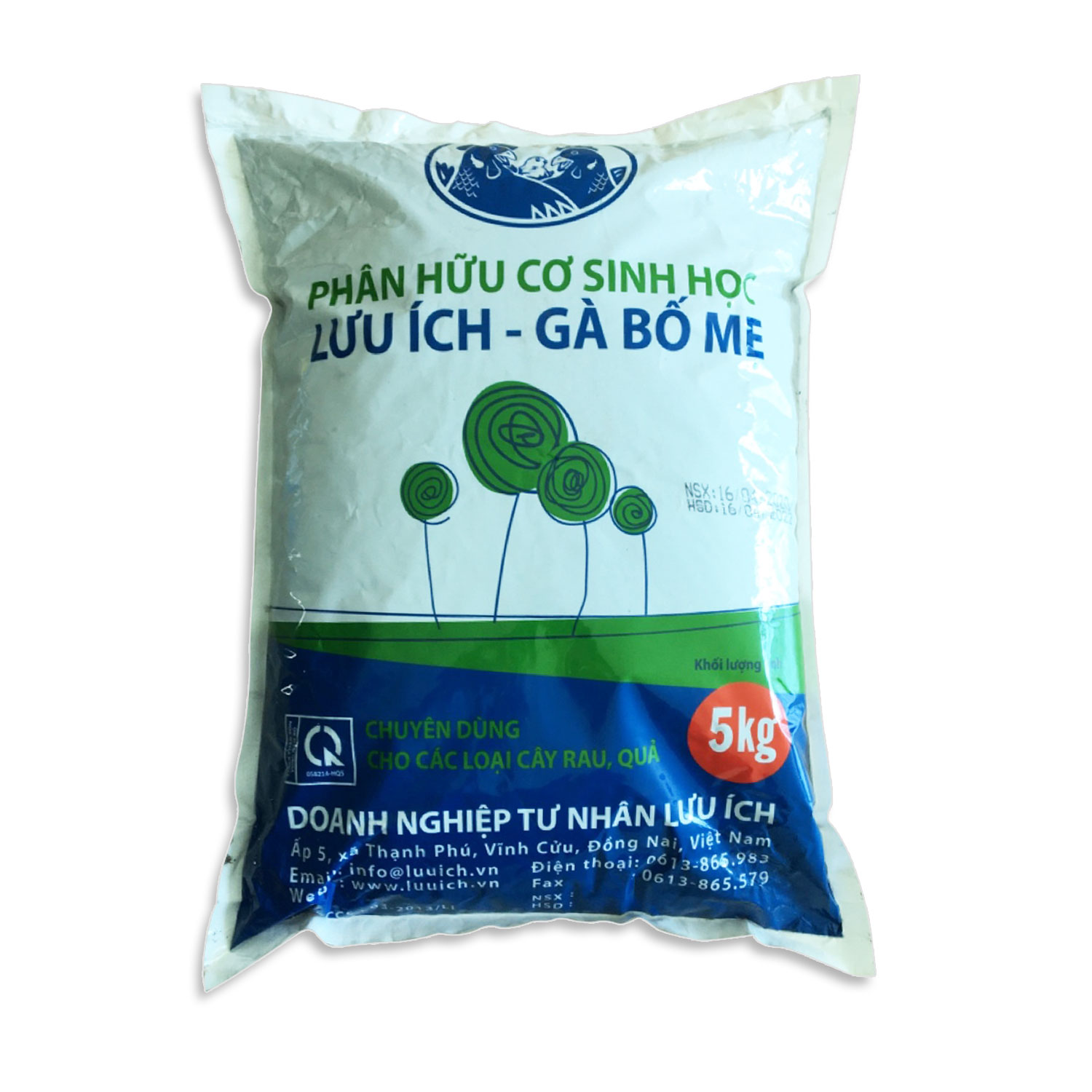 Phân hữu cơ sinh học Lưu Ích - Gà Bố Mẹ ( Dạng bột)(Túi 5Kg)