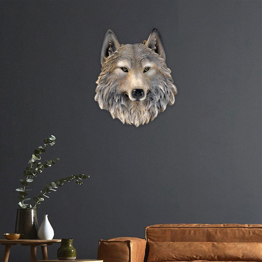 Wall Sculpture Ornament Resin Statue Hanging Art Decor Lion