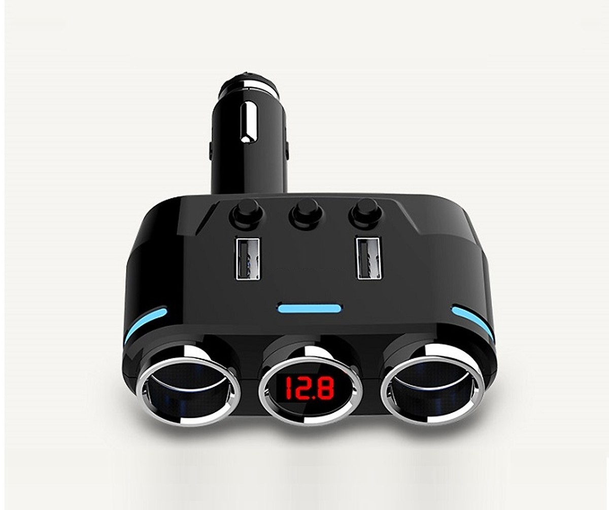 Bộ chia tẩu sạc đa năng trên xe hơi, ô tô BC39- CÔNG SUẤT 100W, 2 CỔNG USB