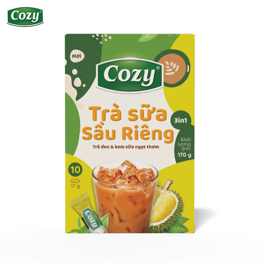 Cozy Trà Sữa 3in1- Sầu Riêng 10 gói x 17g Hộp
