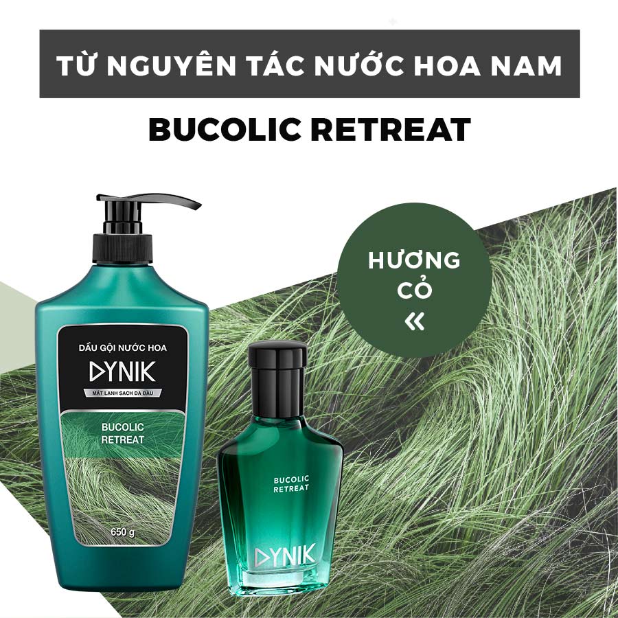 Dầu gội nước hoa nam Dynik Bucolic Retreat hương cỏ thanh khiết 650g