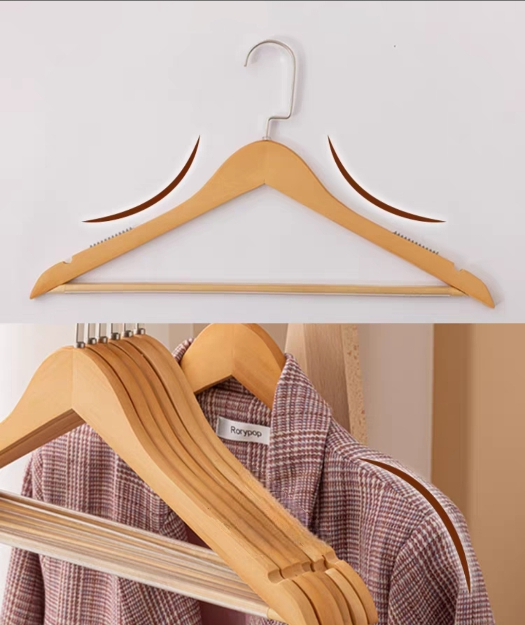 BỘ 10 - 20 MÓC ÁO GỖ TAM GIÁC CAO CẤP LUXURY